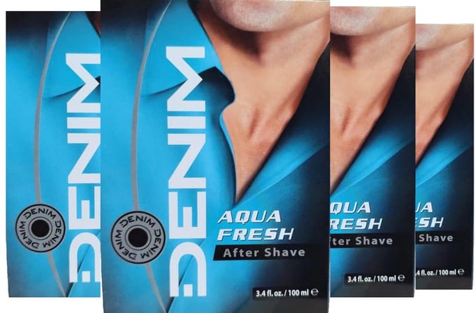 Denim Aftershave Men - Aqua Fresh - 4 x 100 ml Voordeelverpakking