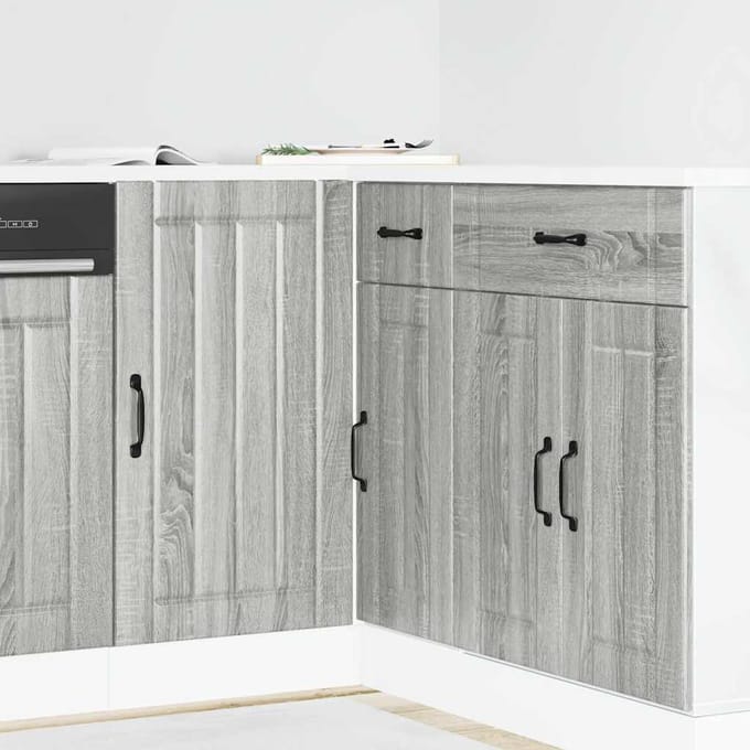 vidaXL - Onderkast - Lucca - bewerkt - hout - grijs - sonoma - eiken