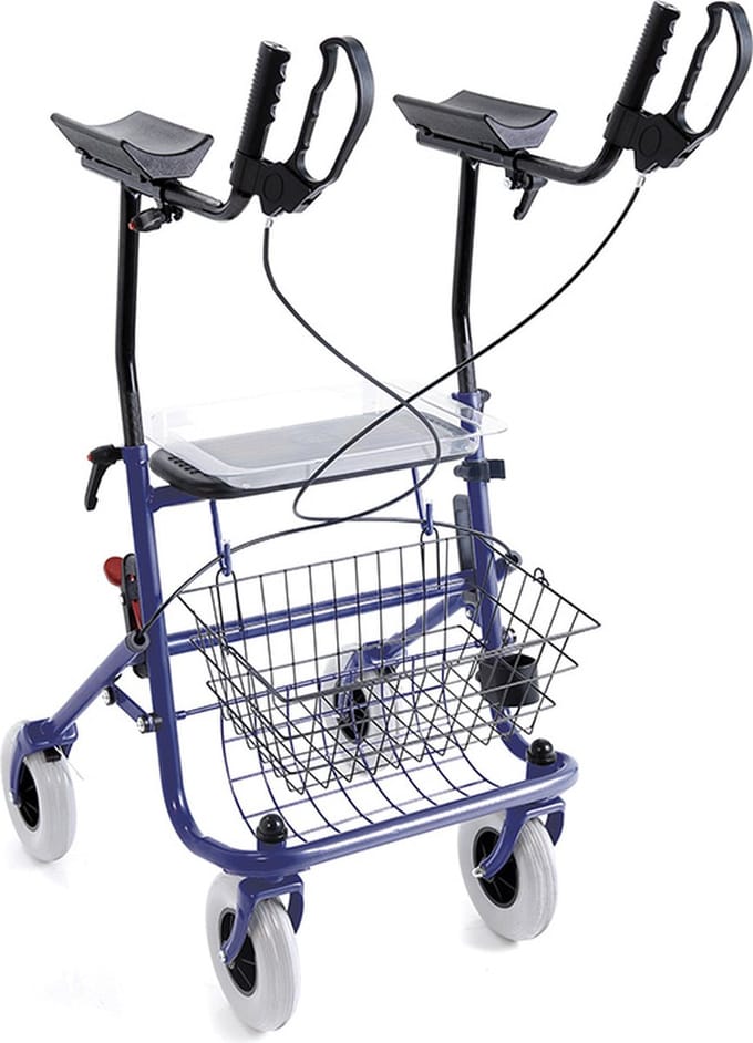 Moretti Onderarm rollator opvouwbaar - Met mand en zitgedeelte - Blauw