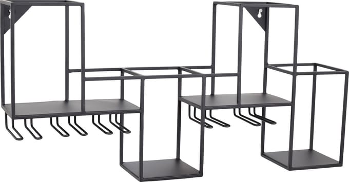 LOFT42 Chardo Wandwijnrek - Metaal - Zwart