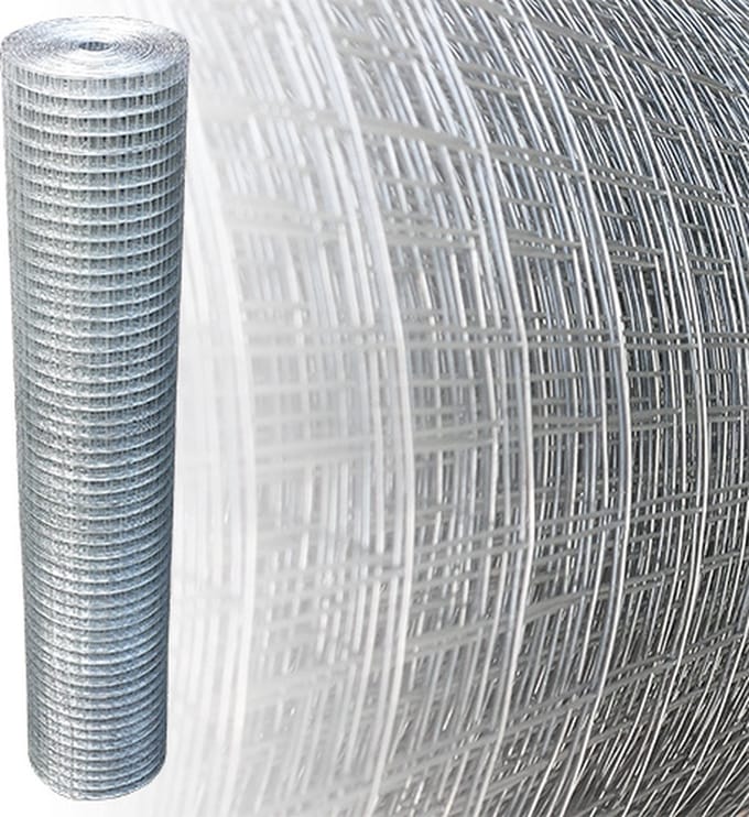 Volieregaas 25 x 25mm 0,75mm 100cm x 25m gegalvaniseerd.