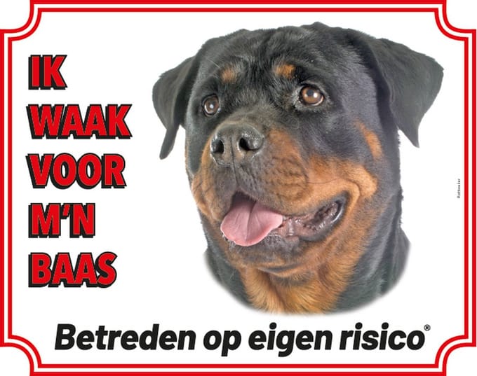 Wetterhoun Waakbord - Ik waak voor mijn baas