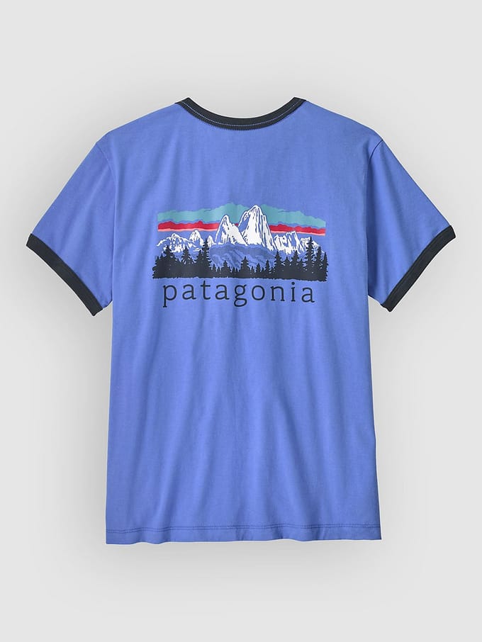 Patagonia Fitz Roy Foothills Ringer T-Shirt blauw
