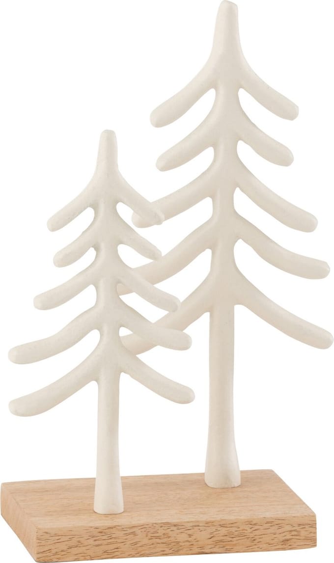 J-Line decoratie Bomen Goa - aluminium/hout - wit
