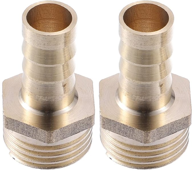 Dailygoods - Set van 2 Messing Slangfitting Connectoren 12mm