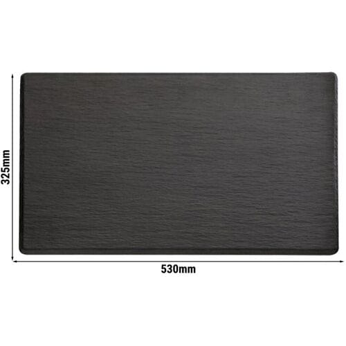 GGM Gastro (6 Stück) GN-Tablett 1/1 - SLATE - Melamin - Höhe: 12mm - Schwarz