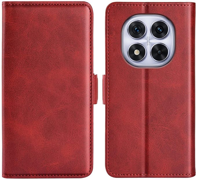 MobyDefend Hoesje - Geschikt voor Xiaomi Redmi Note 14 Pro 5G - Luxe Wallet Book Case (Sluiting Zijkant) - Rood