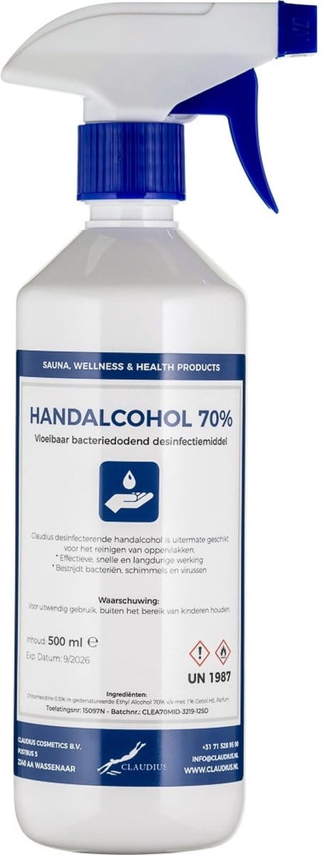 Handalcohol spray 70% - 500 ml met spraykop