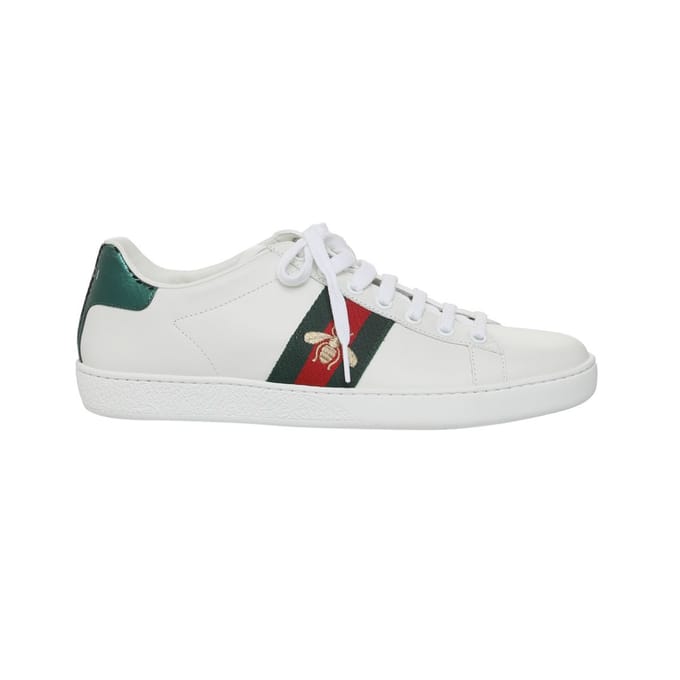 Witte Geborduurde Ace Sneakers