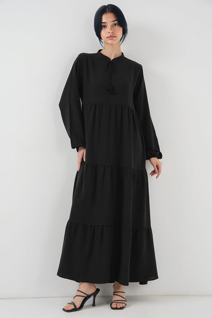 Maxi-jurk met Strikdetail