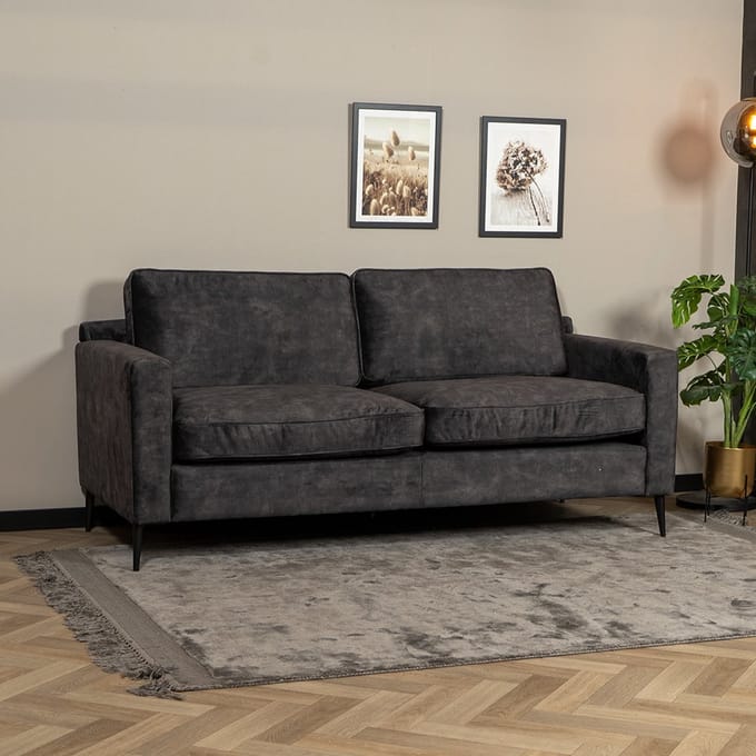 Bronx71® Velvet bank 3-zits Florida antraciet
