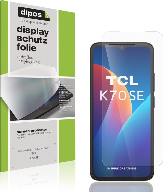 dipos – 4x Matte Beschermfolie geschikt voor TCL K70 SE | Krasbestendige & antireflecterende Screenprotector Ultra-Thin