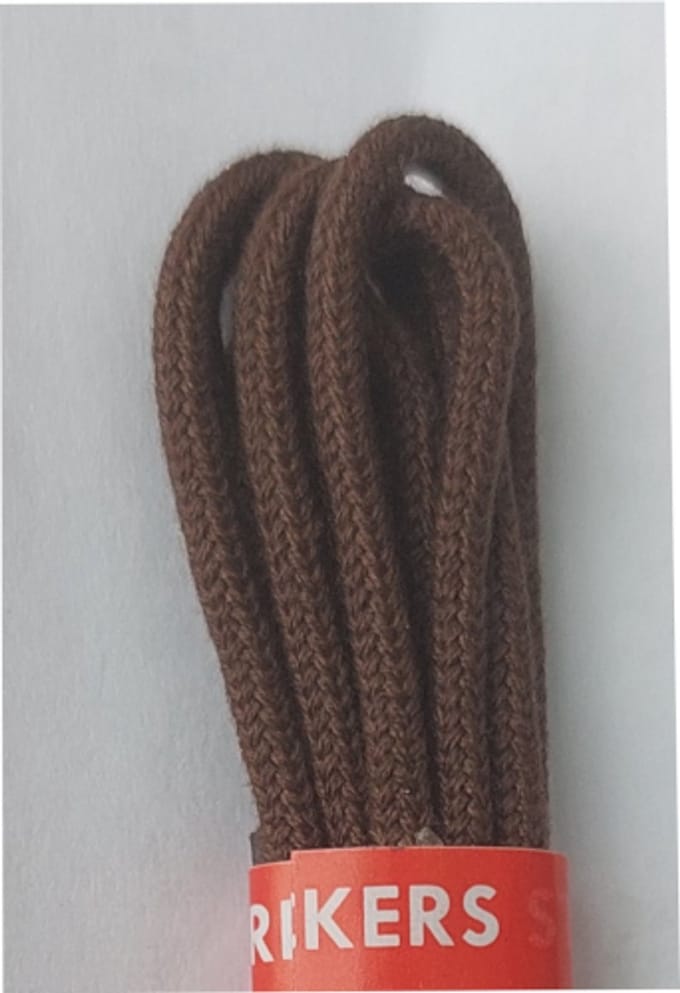 Strickers Veter - Middel Bruin - Dun Rond - Lengte 75 cm - Dikte 2,5 mm - Schoenveter