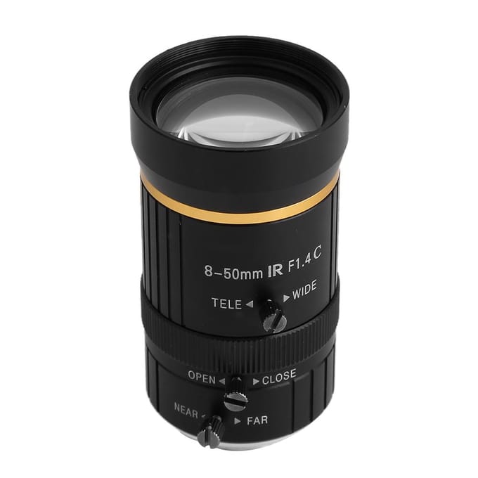 Objectif de caméra de sécurité 8-50 mm 3 MP 1/2 ouverture manuelle monture C CCTV black