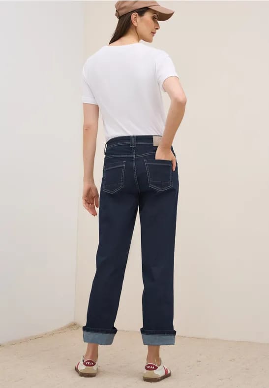 Uitgerolde straight leg jeans