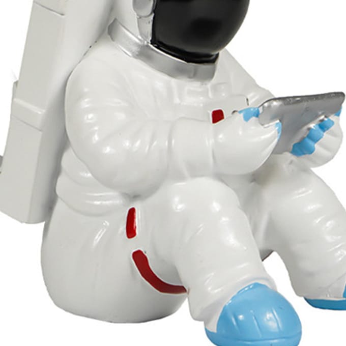 Astronaut Telefoonhouder Hars Uniek Design Veilige Ondersteuning Ruimtevaarder Mobiele Telefoonhouder voor Telefoon white