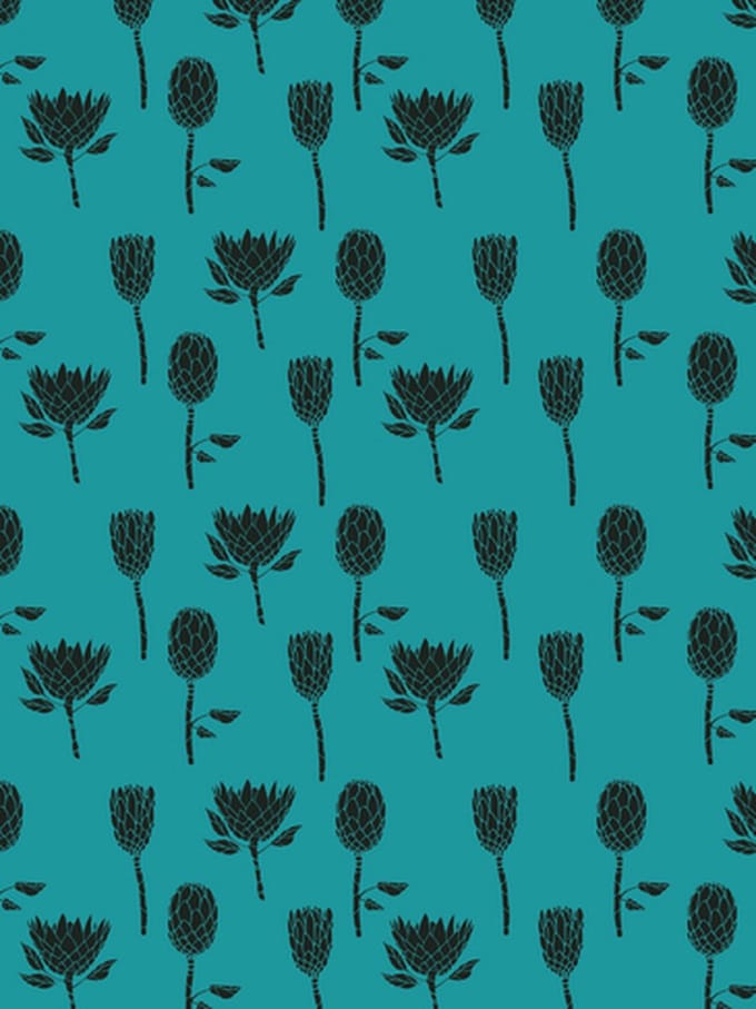 Decoptach papier unieke Protea bloemen
