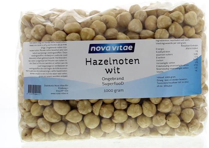 Nova Vitae - Hazelnoten - Wit - Ongebrand - Raw - 1000 gram