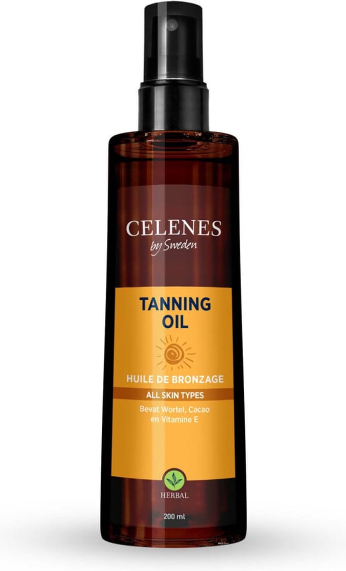 Celenes by Sweden Herbal Bruiningsolie - 200ml - Met Cacao, Caroteen & Vitamine E