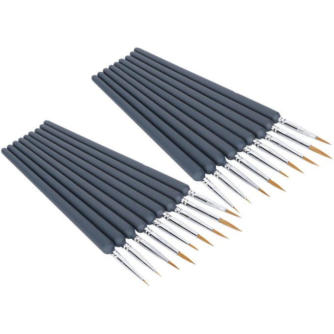 2 Sets Aquarel Haaklijn Pen Wolvenhaar Penseel voor Gouache Kunstverf Olieverf Set black