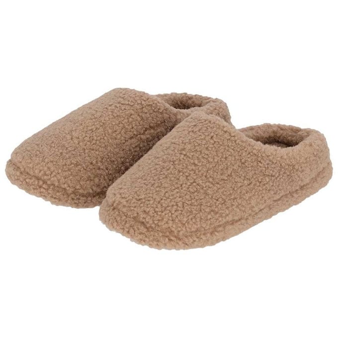 Pantoffel dames teddy - 41/42 / Donker beige