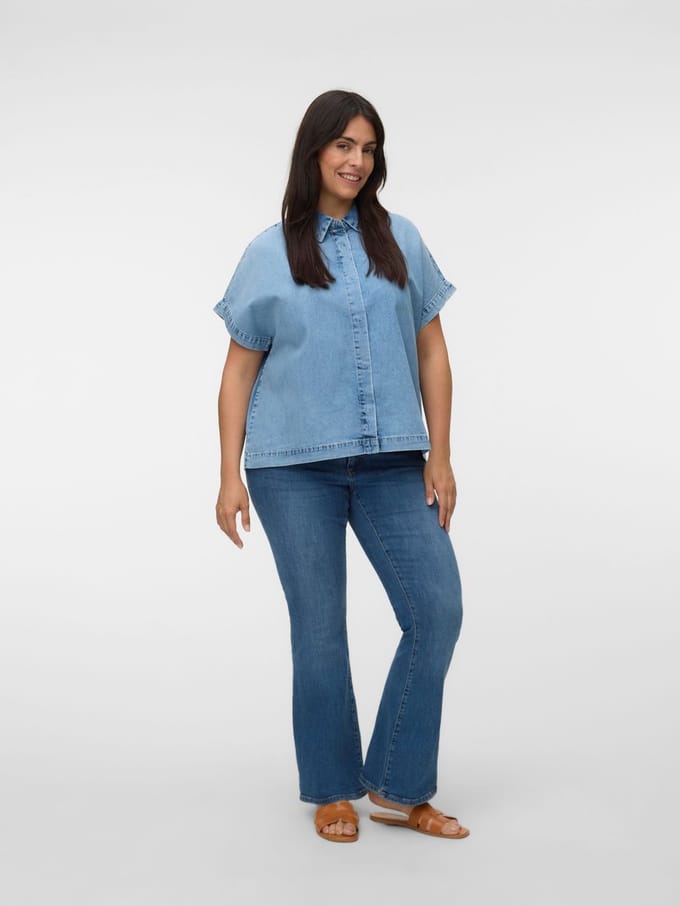 Vero Moda Curve Overhemd VMCINGEBORG Denim overhemd