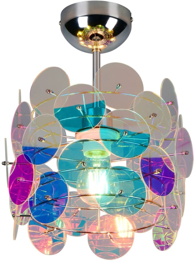 REALITY IRIDE - Plafondlamp - Transparant iriserend - excl. 1x E27 4 W - Plafondbevestiging