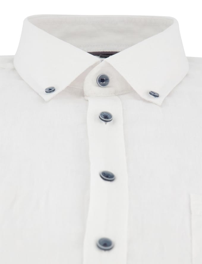 Overhemd wit Casa Moda borstzak button-down collar witte knopen