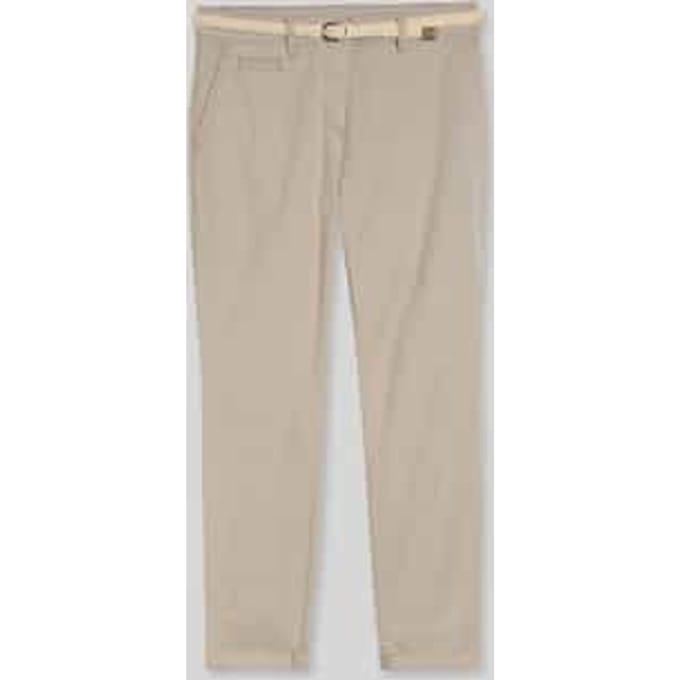 Tom Tailor - Slim fit chino met riem - Maat 46/32 - soft taupe grey