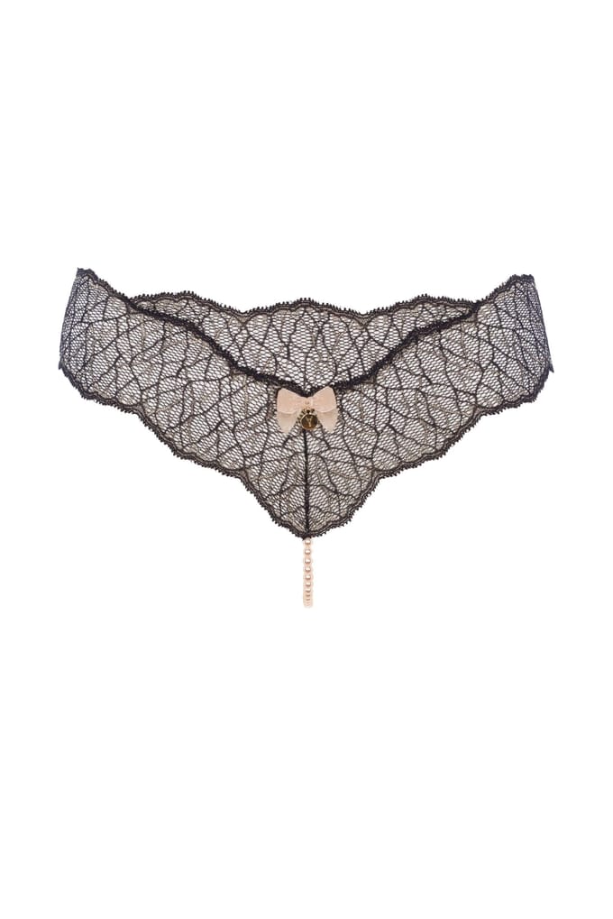 Bracli | Sydney Parel String Set | Zwart | Luxe Lingerie Maat Plus