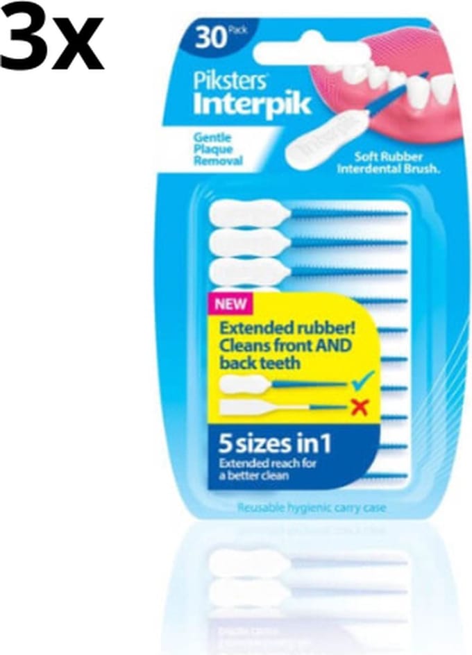Piksters Interpik Interdentale Ragers - 3 x 30 stuks - Voordeelverpakking