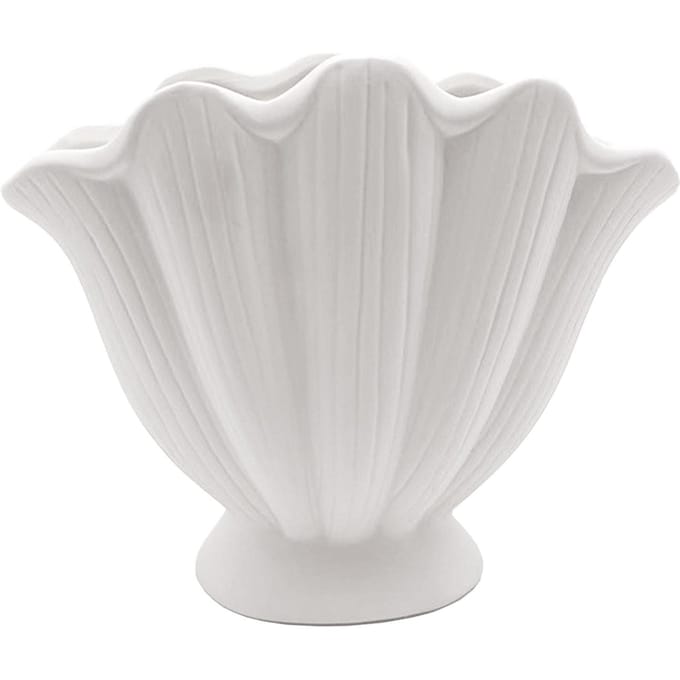 Vase en céramique coquillage, fleurs séchées, vases faits à la main pour la décoration de la maison gray
