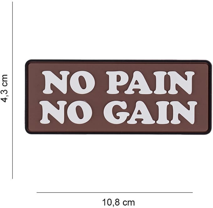 Embleem 3D PVC No pain No Gain #10003