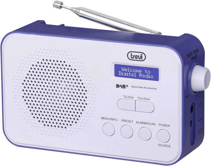 Draagbare DAB/DAB+ Radio met Oplaadbare Batterij en Wekkerfunctie