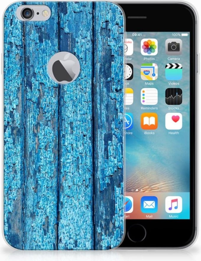Apple iPhone 6 Plus | 6s Plus Bumper Hoesje Wood Blue