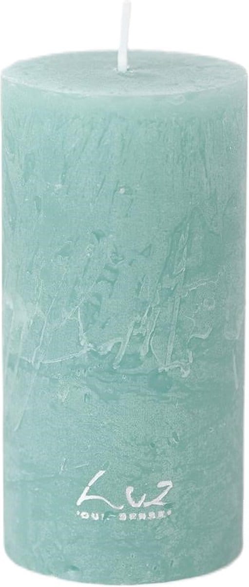 Rasteli Luz Your Senses Kaars-Stompkaars Turquoise-Blauw D 6 cm H 12cm per 2 stuks