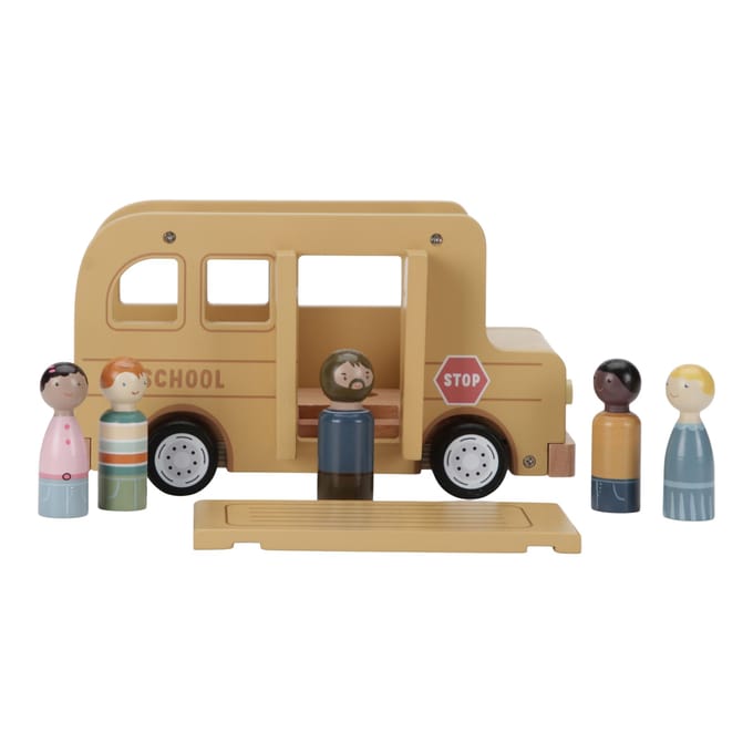 Little Dutch Schoolbus met poppetjes FSC Houten speelgoed