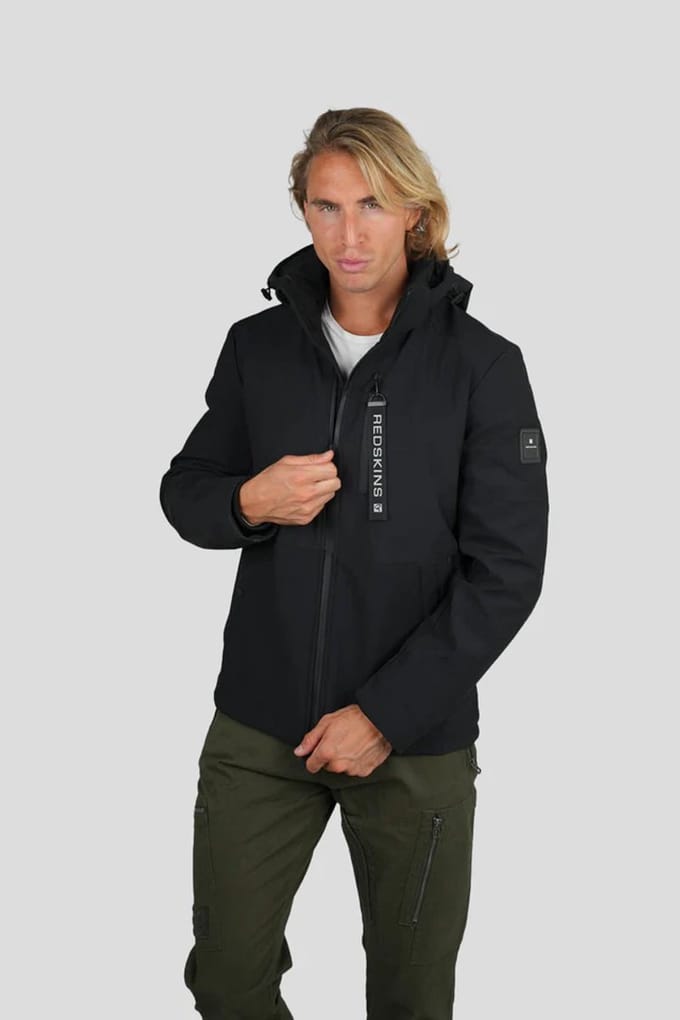 Redskins – Korte Winterjas Heren – Blauw – Capuchon – Thavna Activ – M / 48