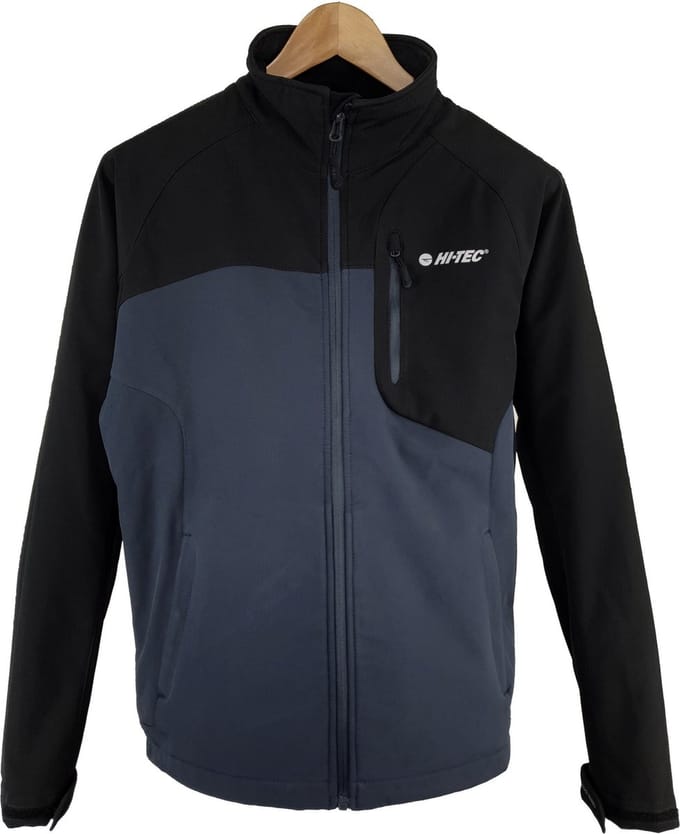 Hi-Tec Heren Brenet Softshell Jas Zwart Grijs Maat S