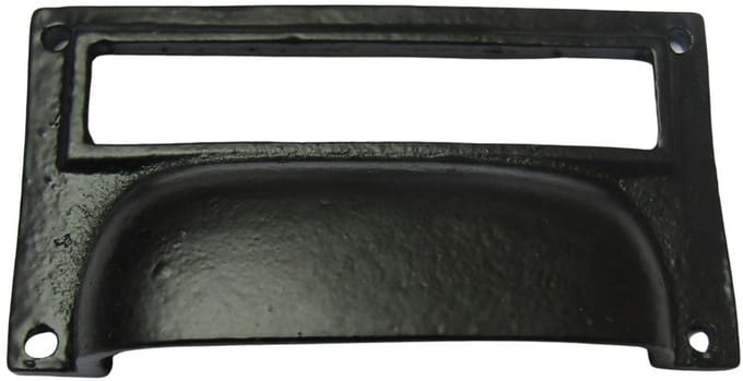 4" Large Card Holder Cup Handle black antique