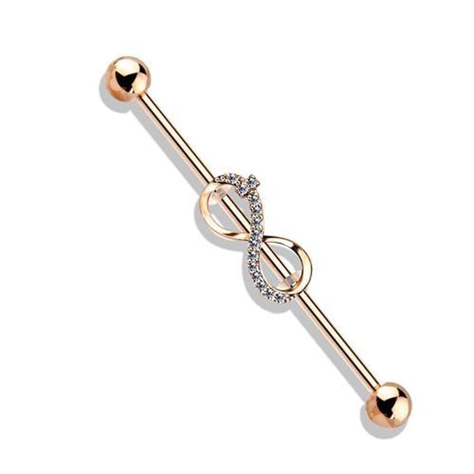 Industrial piercing infinity - rose goud - LMPiercings