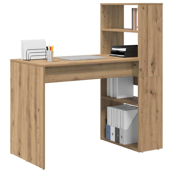 vidaXL - Bureau - Artisan - Eiken - Bewerkt - hout - 113 - x - 54 - x - 120 - cm
