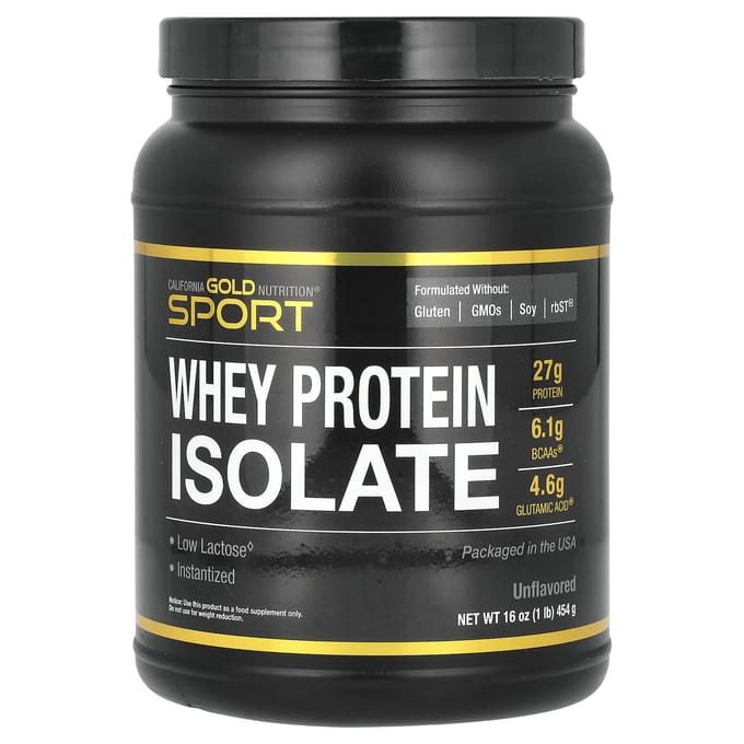 Sport, Wei-eiwitisolaat, Zonder smaak, 454G (1 pond)