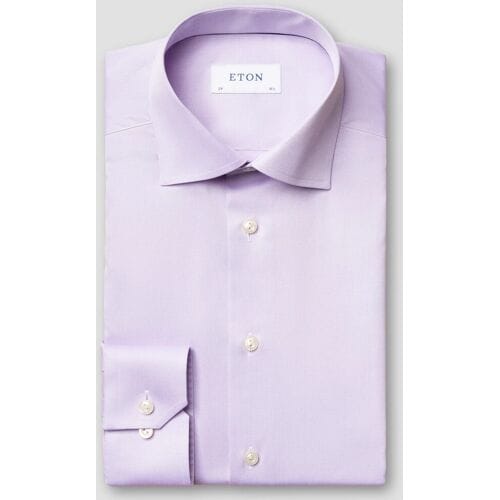 Eton Overhemd Signature Twill Uni Cutaway Licht Paars / male