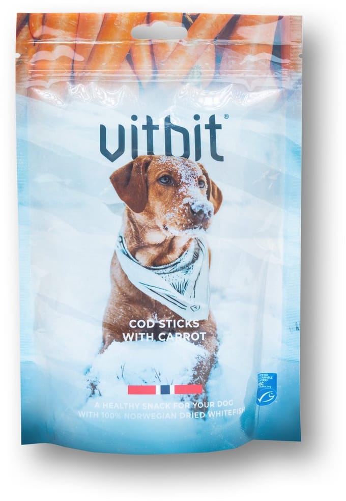 Vitbit Cod Sticks - Carrot - 100 g