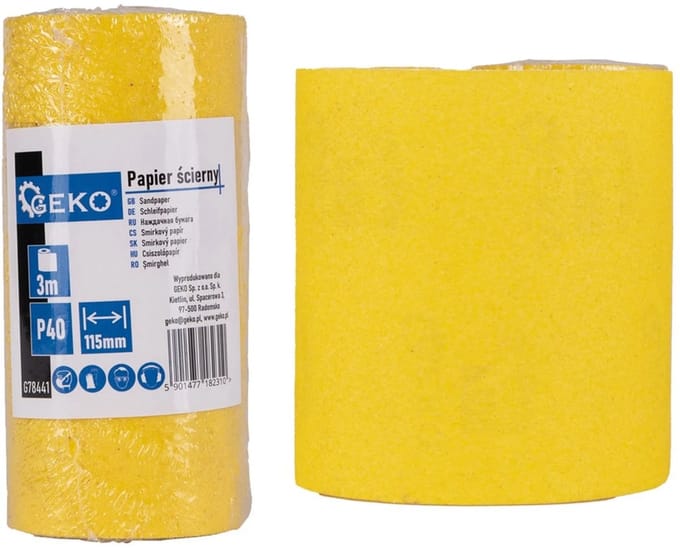 GEKO Schuurpapier op rol - 115 mm x 3 m - P40 korrel - 1 stuk