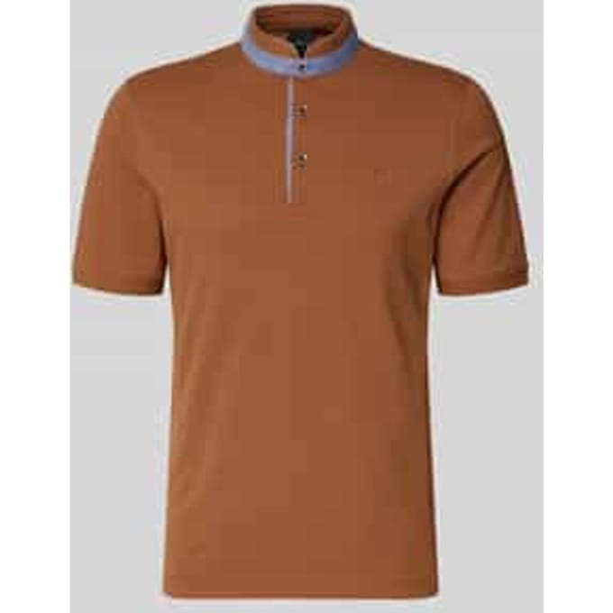 regular fit poloshirt met opstaande kraag en gestikt logo