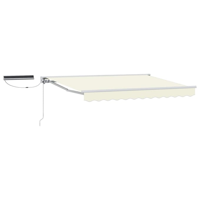 vidaXL - Elektrisch - Uitschuifbare - Zonneluifel - Crème - en - Wit - 3,5 - x - 2 - m