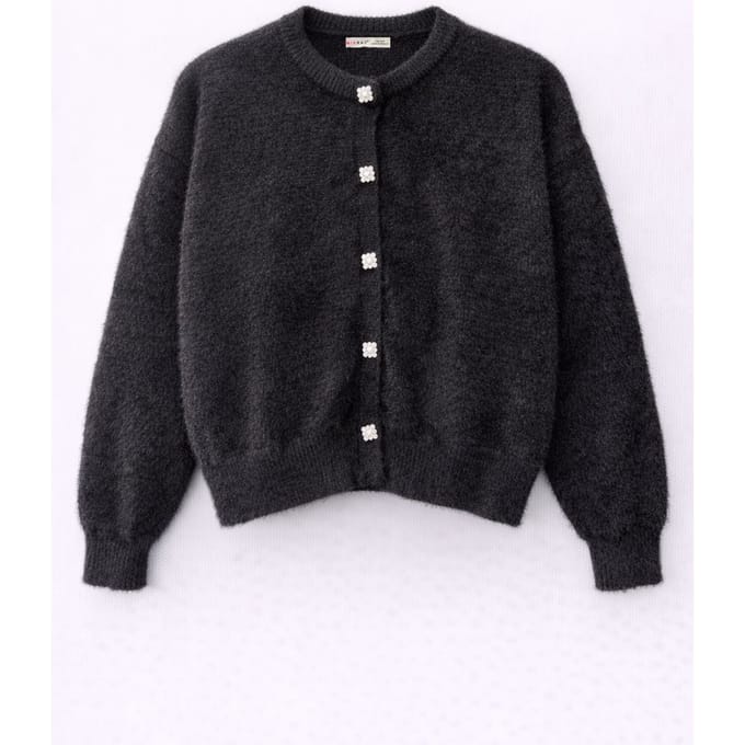 Oversized Jacquard Knopen Cardigan