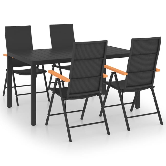 vidaXL - 5-delige - Tuinset - zwart - en - bruin